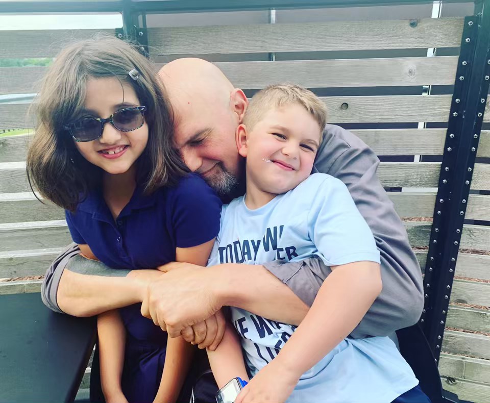 Senator John Fetterman with kids